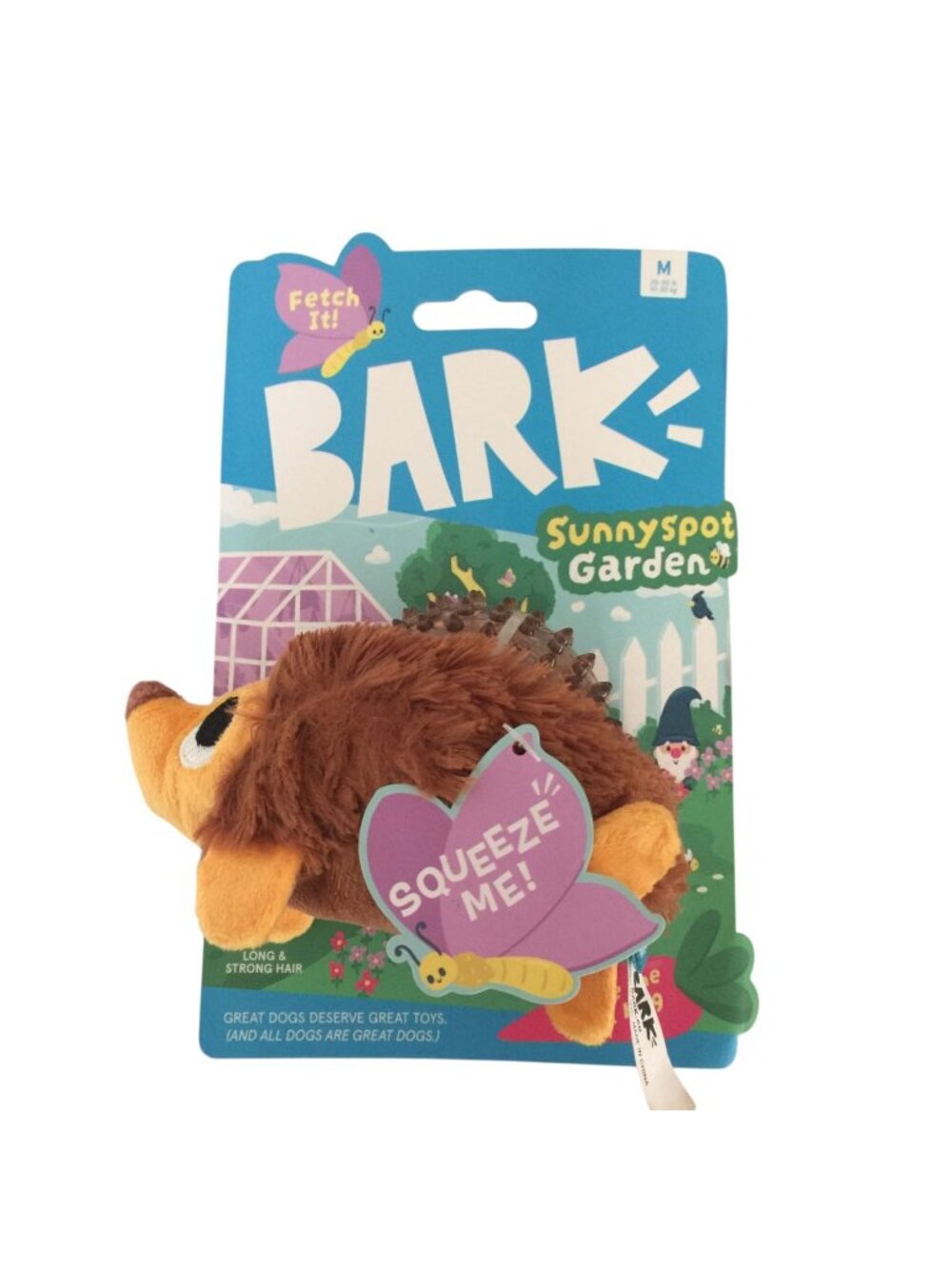 Bark Sunnyspot Garden Spike the Ball Hog Spiky Ball Crinkle Plush Dog Toy